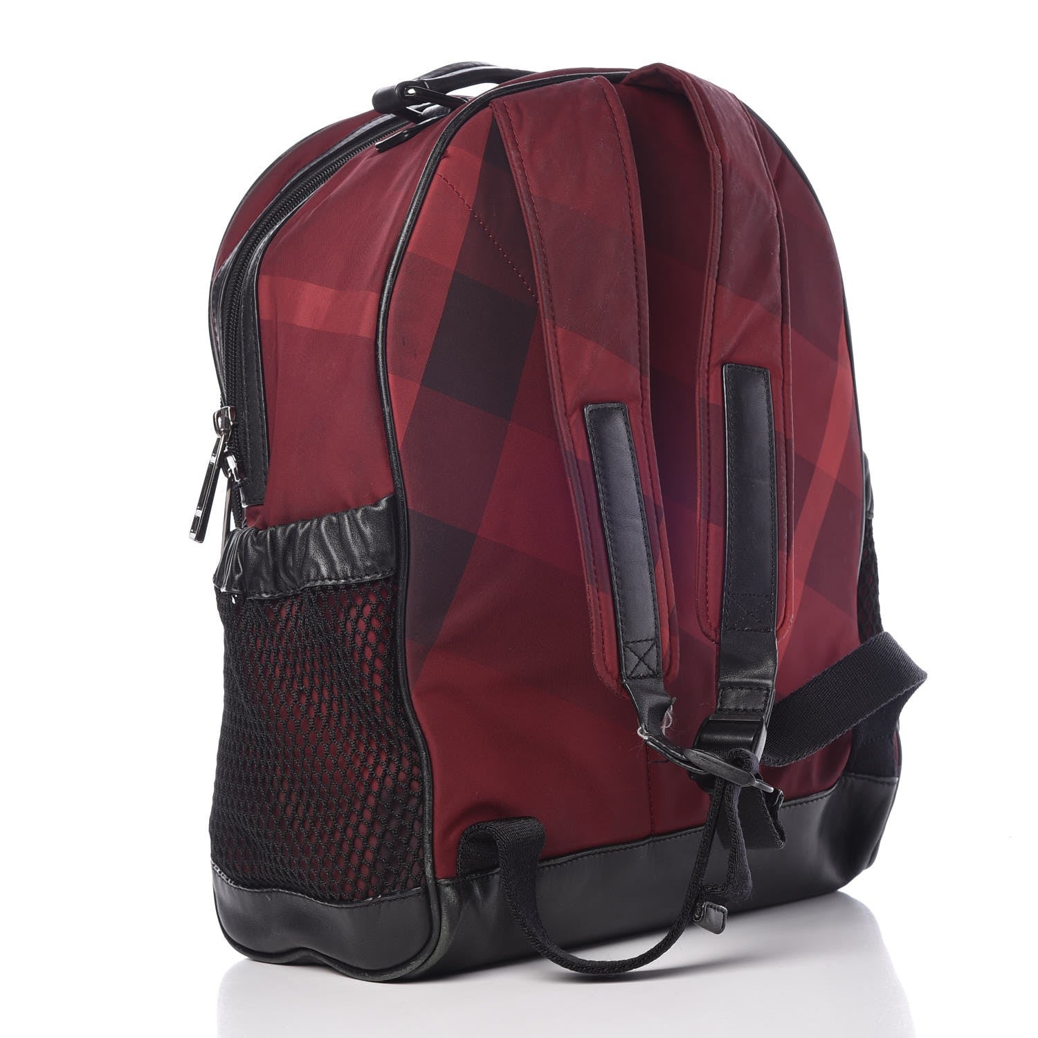 Burberry Nylon Supernova Check Backpack Red 3 of 16