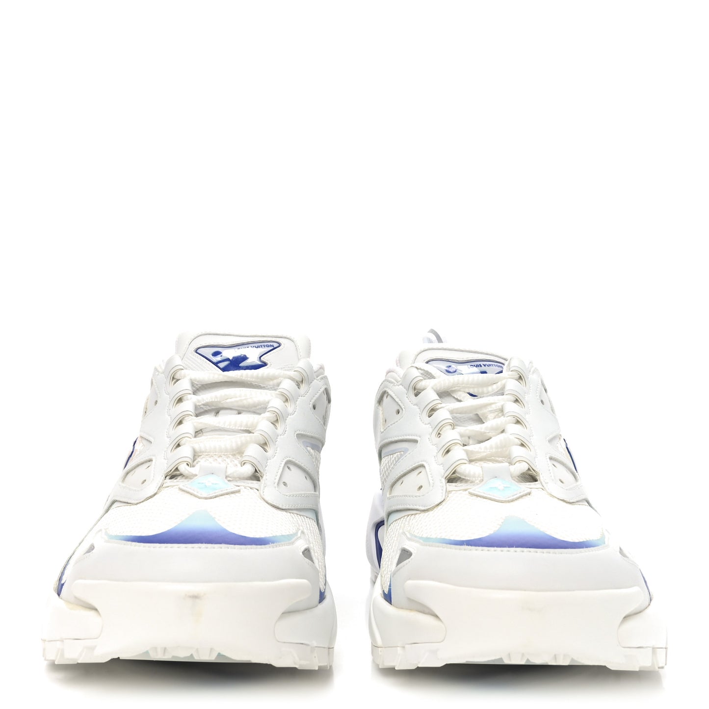 Calfskin Mesh Mens LV Runner Tatic Sneakers 11 Blue