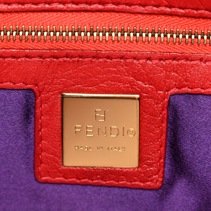 Fendi Sequin Paillettes Enamel Baguette  Red 6 of 10