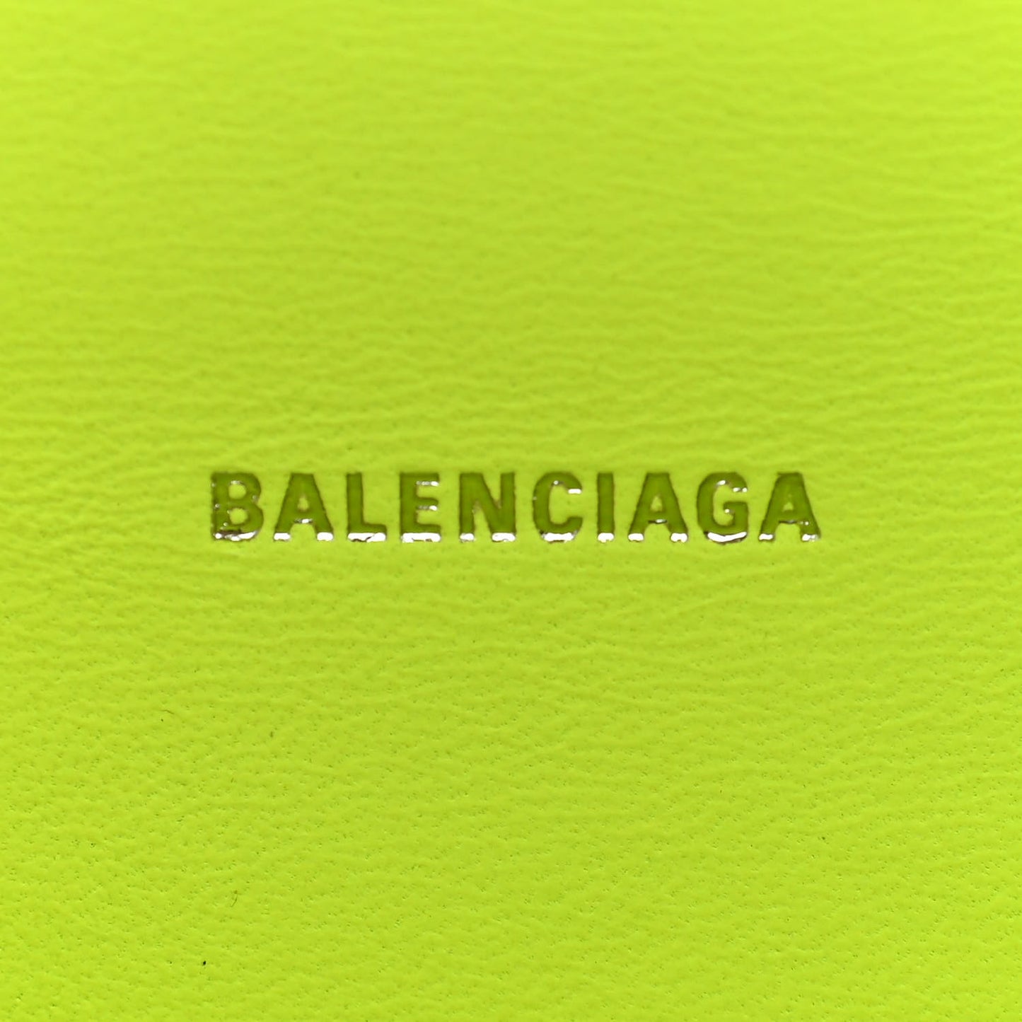Shiny Calfskin Crocodile Embossed Hourglass Top Handle Bag XS Fluo Yellow