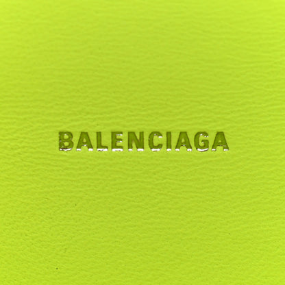 Balenciaga Shiny Calfskin Crocodile Embossed Hourglass Top Handle Bag XS Fluo Yellow 6 of 11