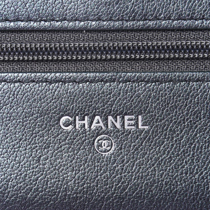 Chanel Iridescent Goatskin Quilted Wallet On Chain WOC Purple 4 of 4