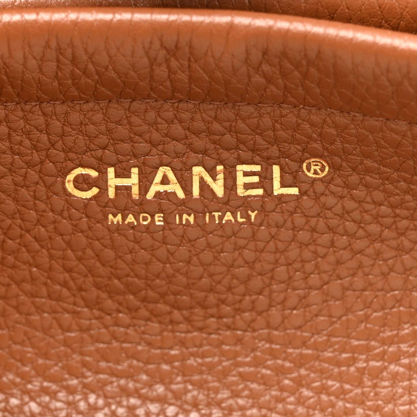 Grained Calfskin Stitched Urban Essentials Small Shopping Bag Camel