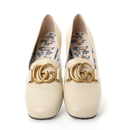 Gucci Malaga Kid GG Victoire 55mm Loafer Pumps 39.5 Vintage White 5 of 10