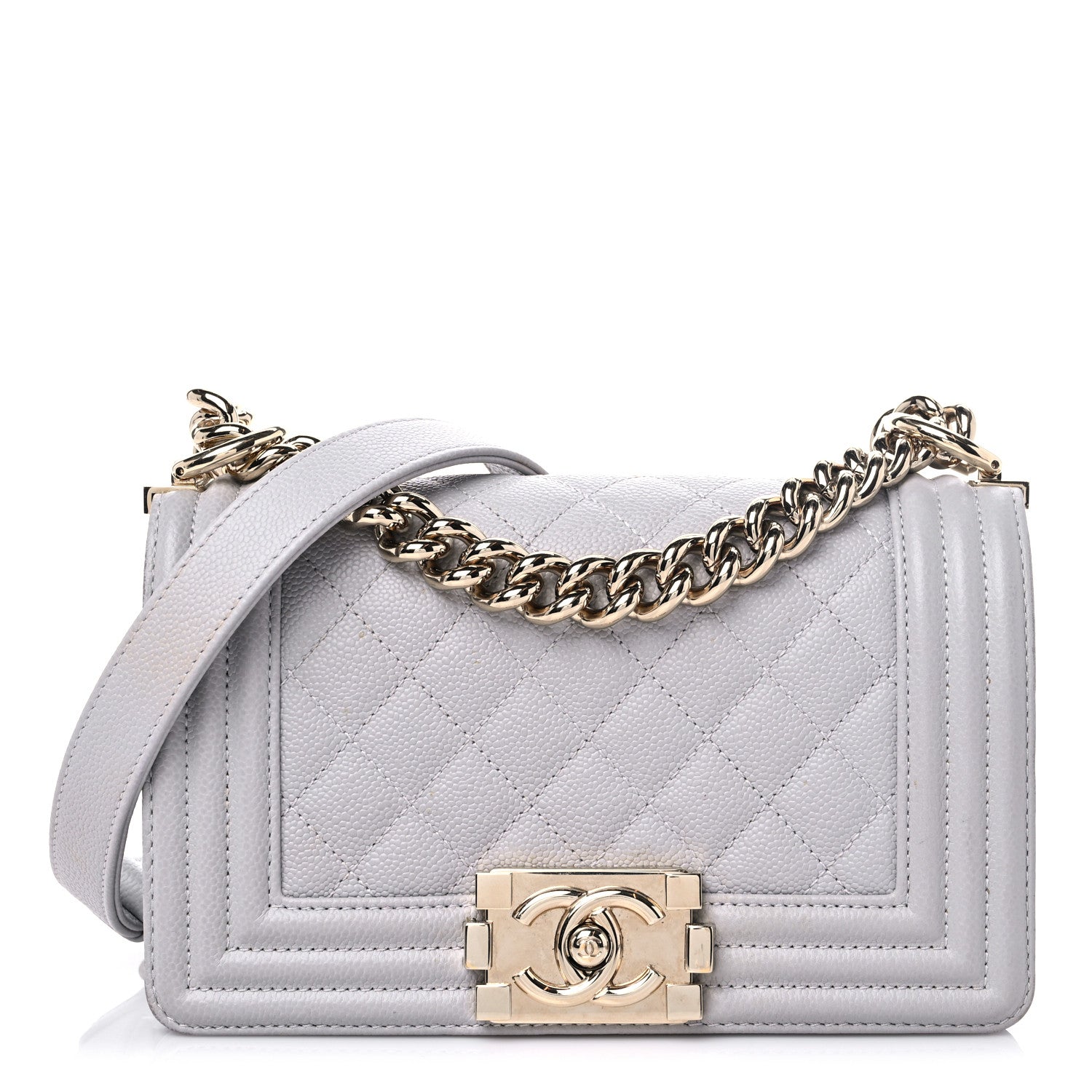 Chanel Caviar Quilted Small Boy Flap Light Grey 1 of 14