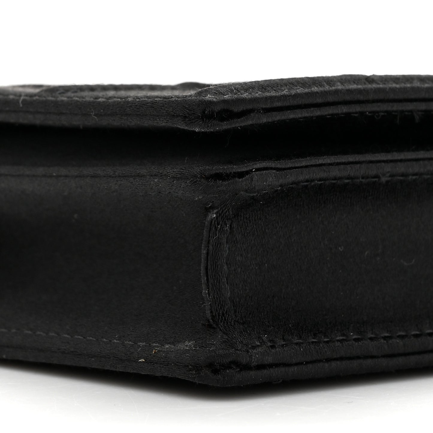 Satin Diorama Wallet on Chain Pouch Black