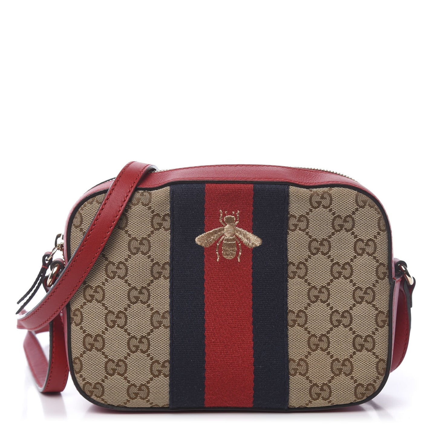 Monogram GG Supreme Web Small Webby Bee Shoulder Red