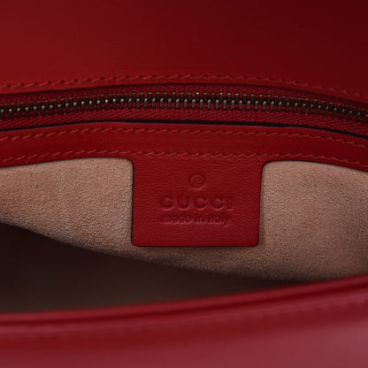 Gucci Calfskin Matelasse Small GG Marmont Top Handle Shoulder Bag Hibiscus Red 8 of 9