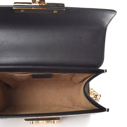 Gucci GG Supreme Monogram Calfskin Small Padlock Shoulder Bag Beige Black Cuir 5 of 10