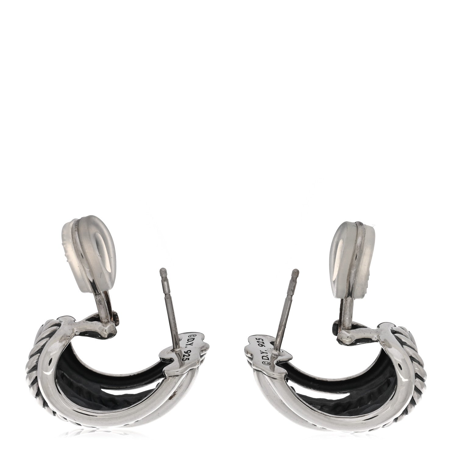 David Yurman Sterling Silver Crossover Shrimp Earrings 3 of 4