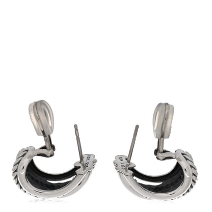 David Yurman Sterling Silver Crossover Shrimp Earrings 3 of 4