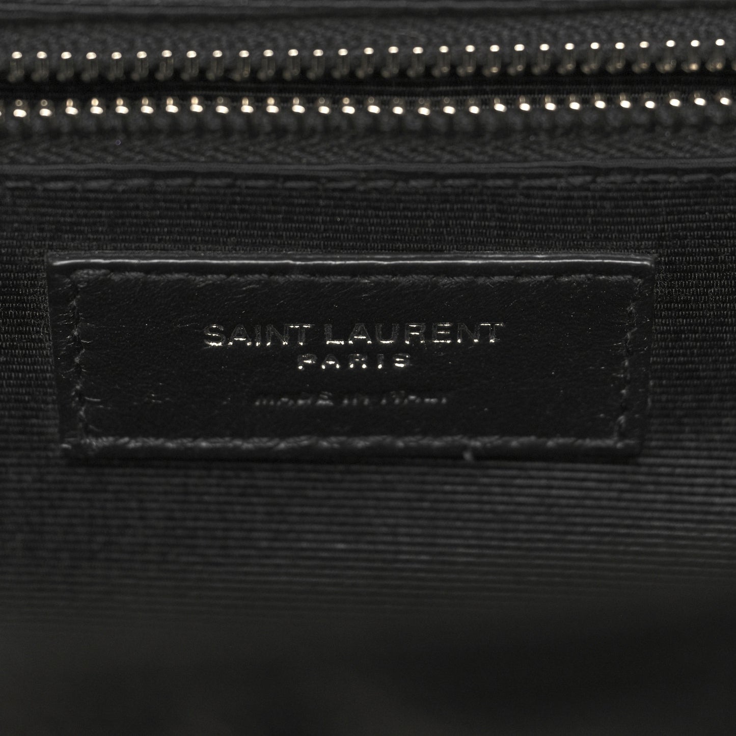 Grain De Poudre Textured Mixed Matelasse Large Triquilt Monogram Satchel Black
