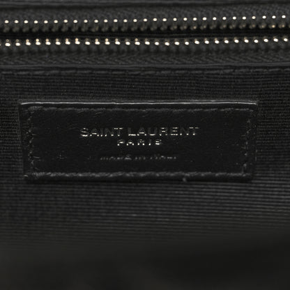 Saint Laurent Grain De Poudre Textured Mixed Matelasse Large Triquilt Monogram Satchel Black 6 of 10