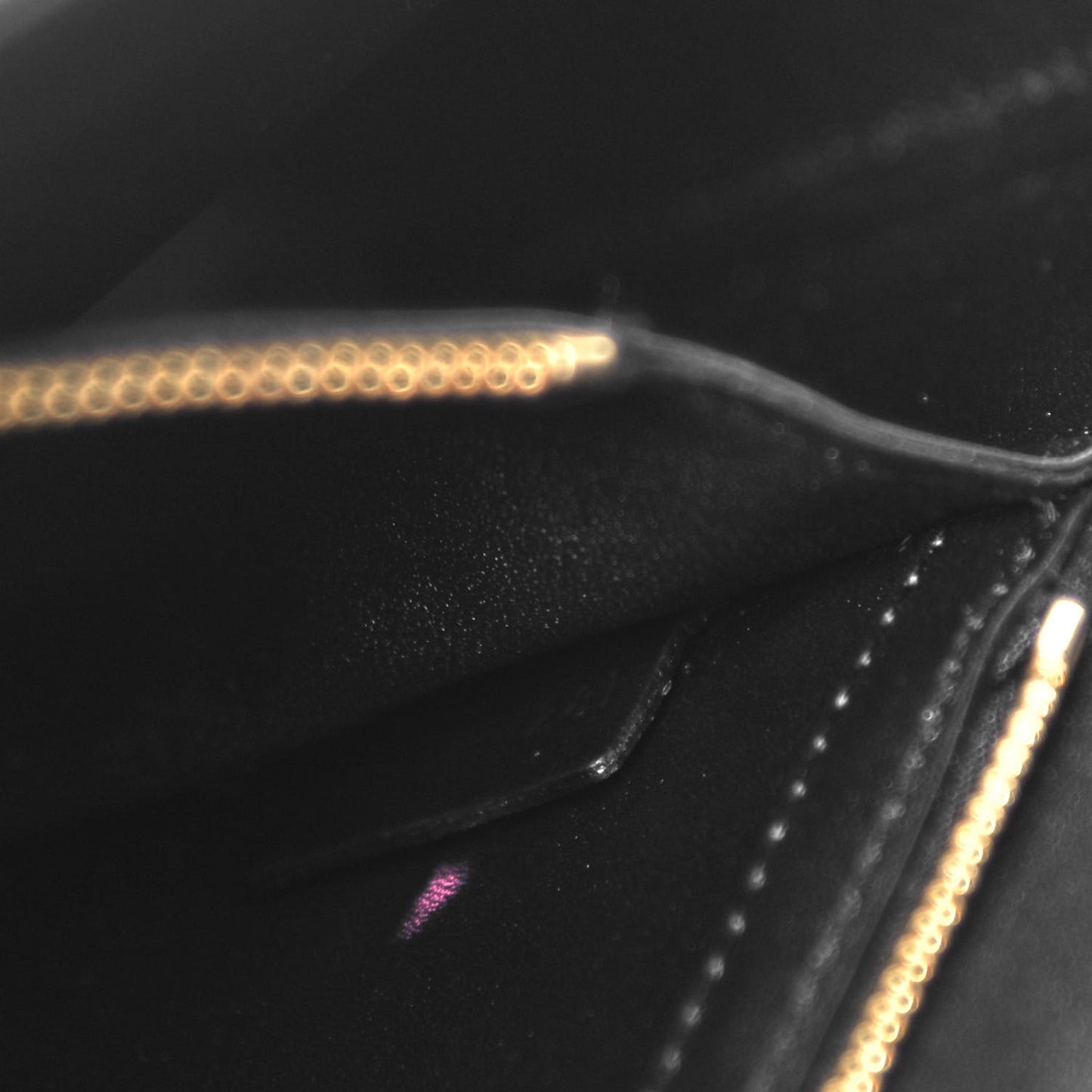 Shiny Calfskin Triomphe Chain Bag Black