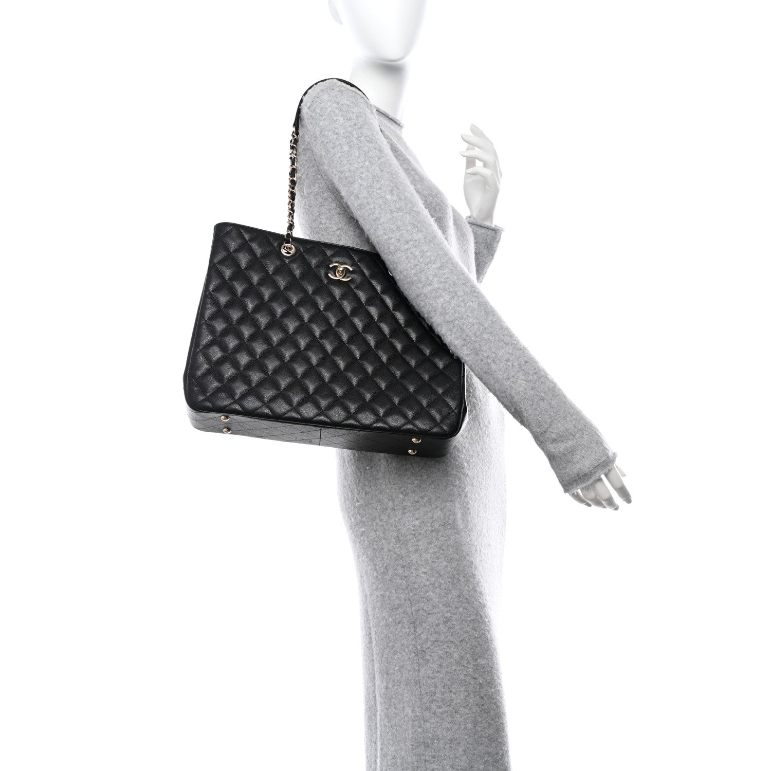 Chanel Caviar Quilted Large Shopping Tote Black 2 of 11