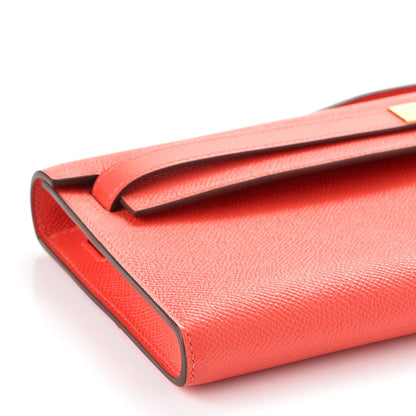 Hermes Epsom Kelly Cut Clutch Pochette Rose Jaipur 27 of 30