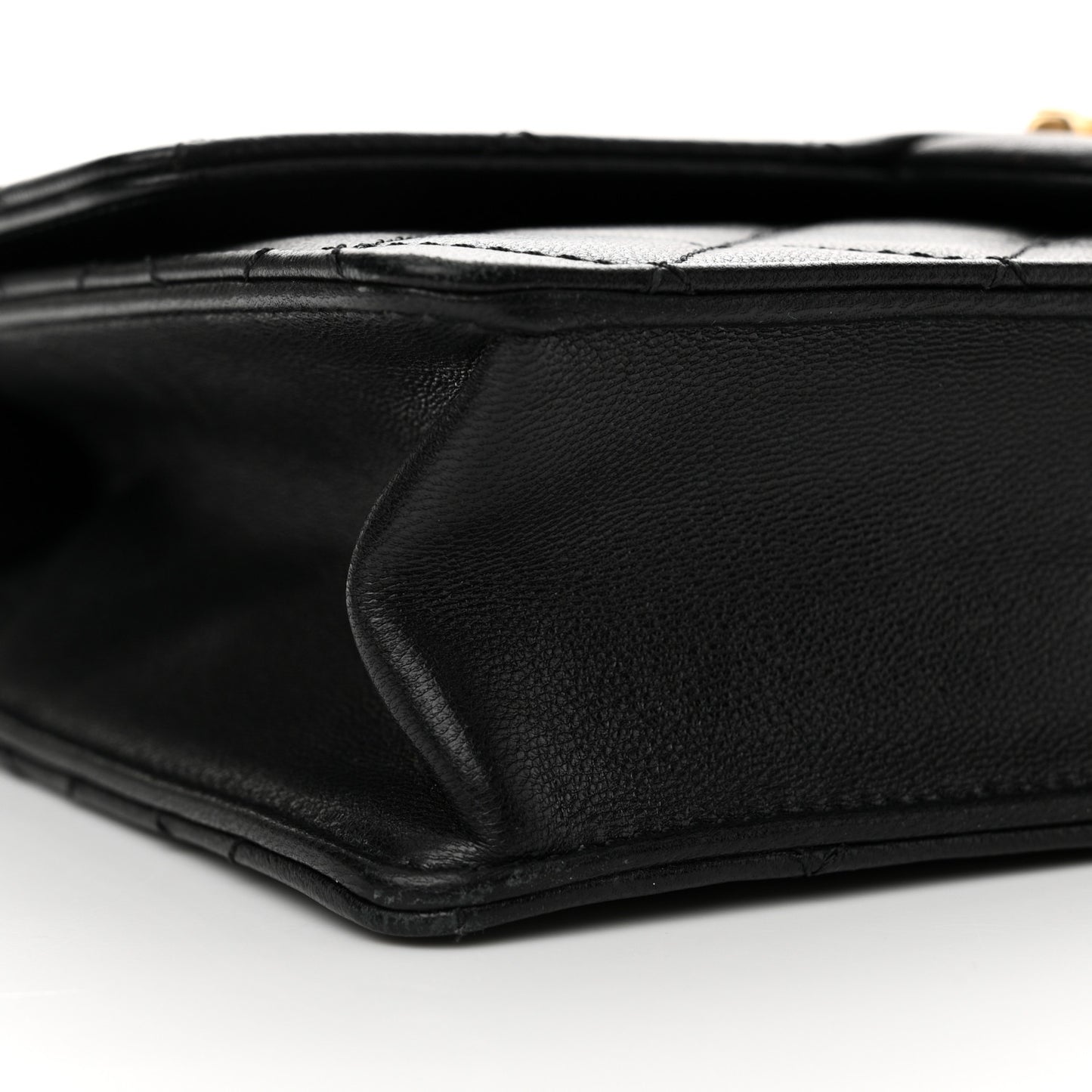 Lambskin Quilted Small Chic Pearls Flap Black