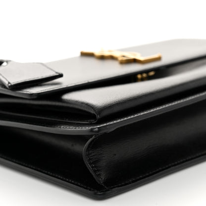 Saint Laurent SAINT LAURENT Smooth Calfskin Medium Monogram Sunset Satchel Black 7 of 9