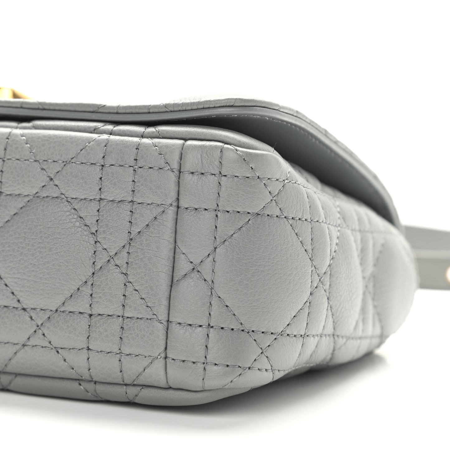 Calfskin Cannage Small Caro Bag Grey