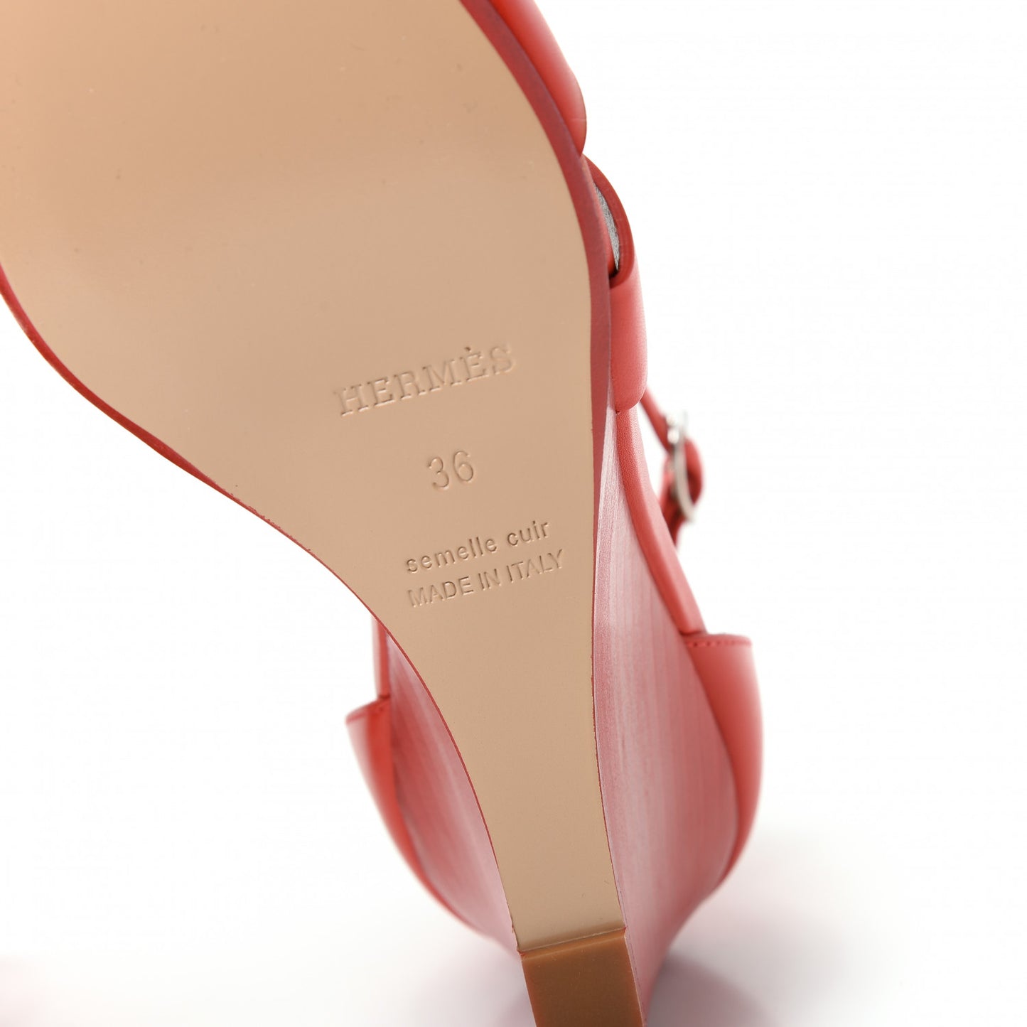 Calfskin Legend Wedge Sandals 36 Pavot