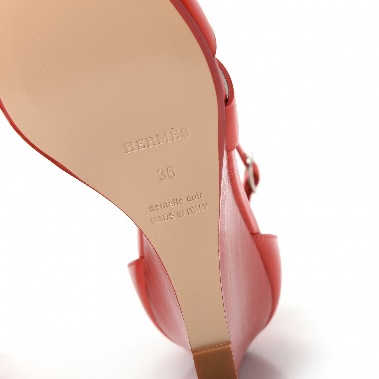 Hermes Calfskin Legend Wedge Sandals 36 Pavot 9 of 11