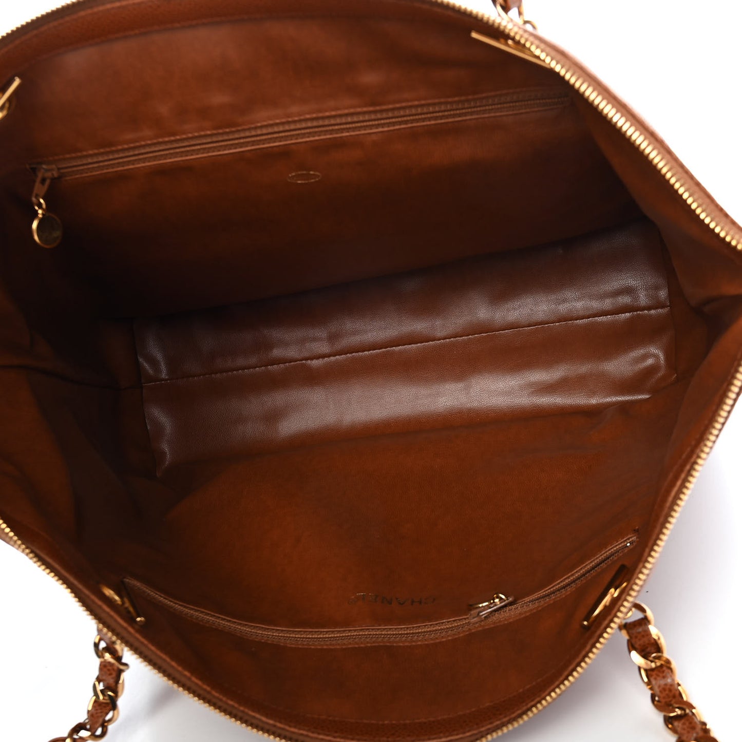 Caviar Flap Shoulder Bag Brown