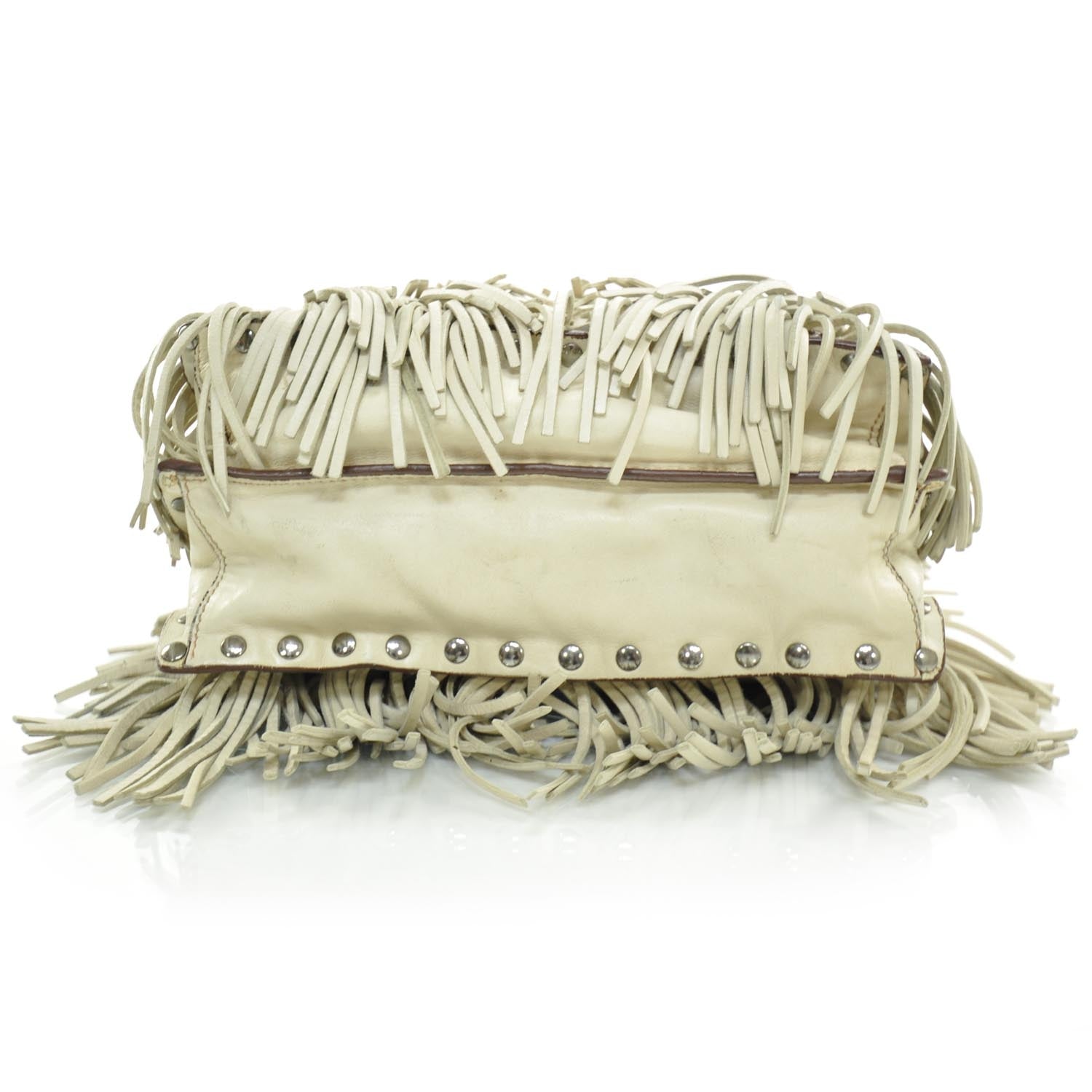 Prada Nappa Small Fringe Tote Cera 5 of 12