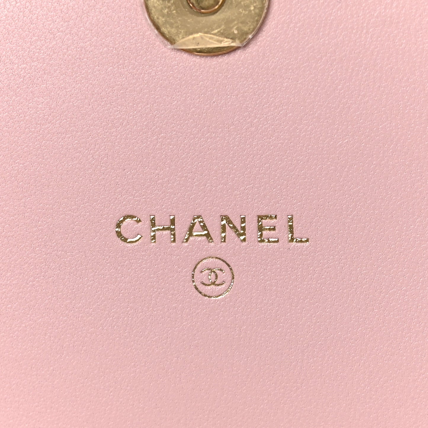 Lambskin Quilted CC Pearl Enamel Clutch on Chain WOC Light Pink