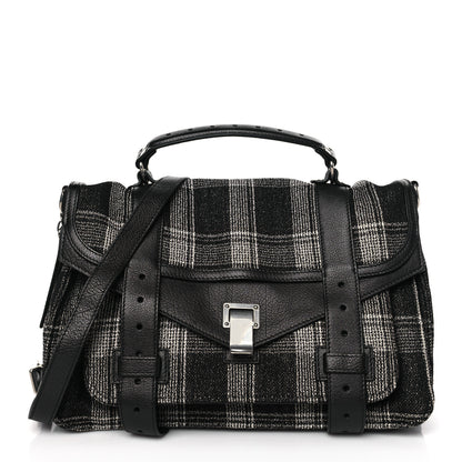 Proenza Schouler Tweed Medium PS1 Satchel Black White 1 of 8