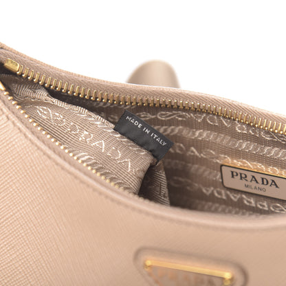 Prada Saffiano Re-Edition 2005 Shoulder Bag Cammeo Beige 7 of 12
