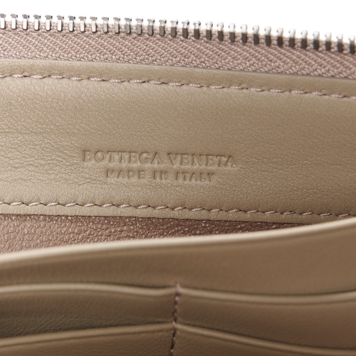 Nappa Intrecciato Zip Around Wallet Fume