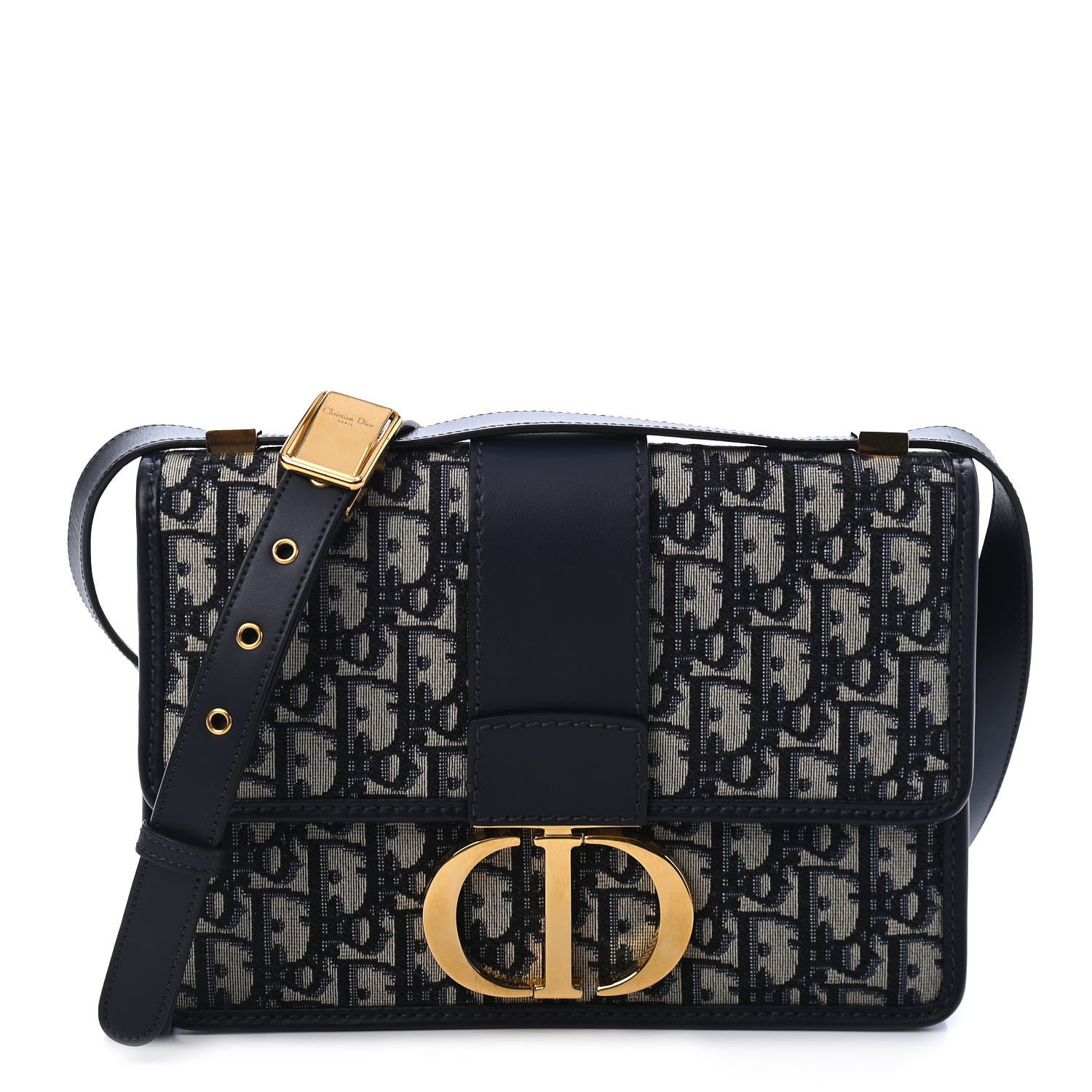 Christian Dior Oblique 30 Montaigne Flap Bag Blue 1 of 10