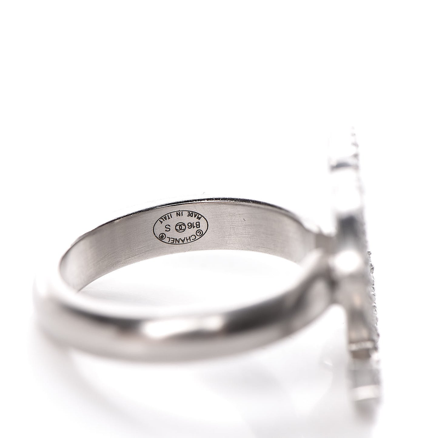 Crystal CC Ring 5.75 Silver