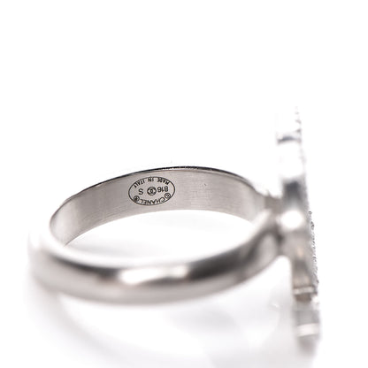 Chanel Crystal CC Ring 5.75 Silver 4 of 4
