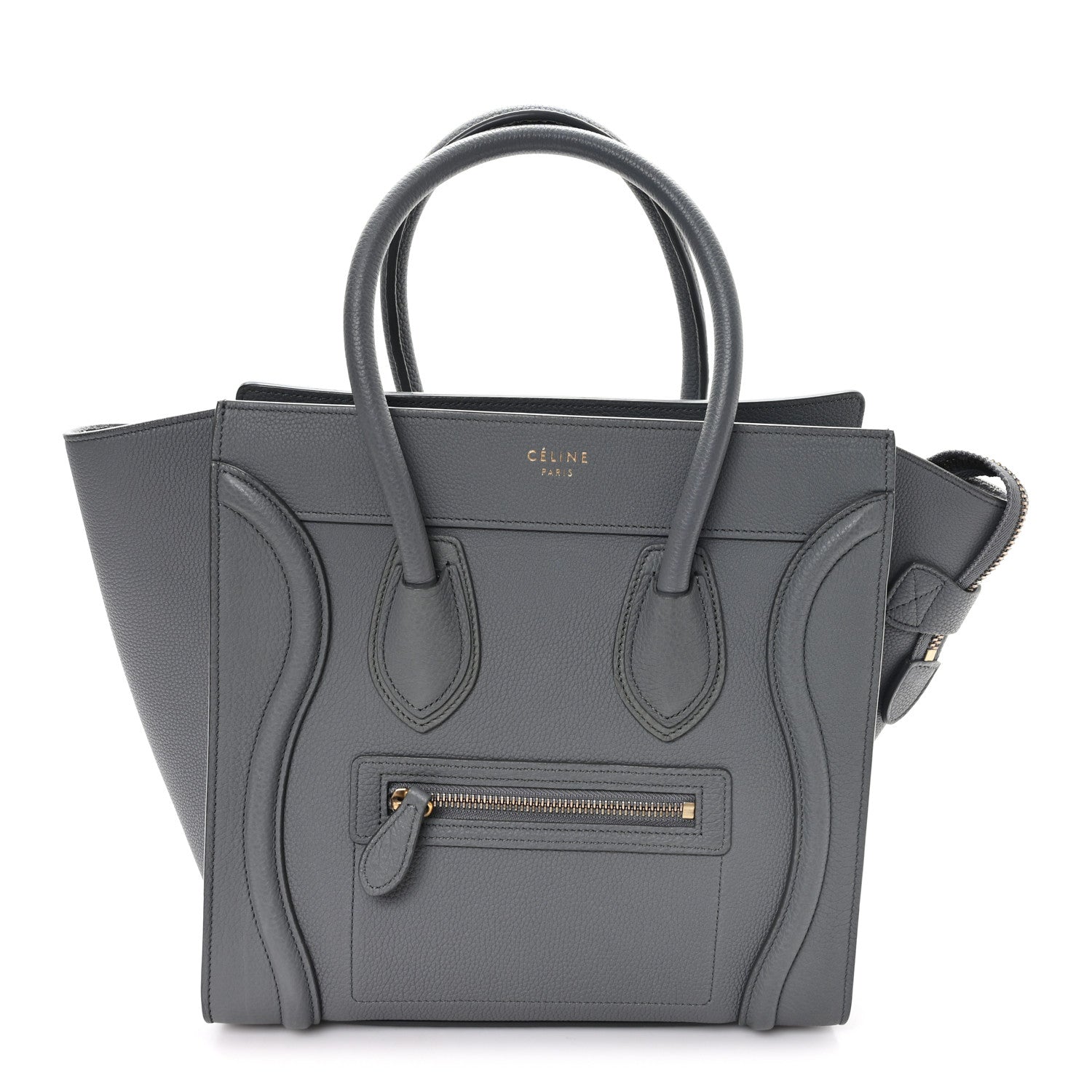 Celine Baby Drummed Calfskin Micro Luggage Kohl 1 of 11