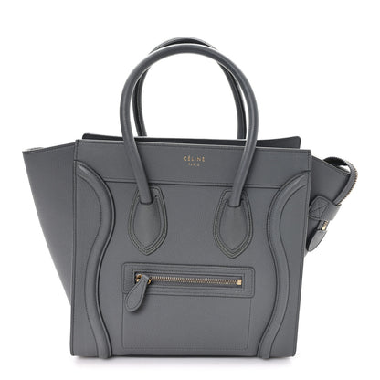 Celine Baby Drummed Calfskin Micro Luggage Kohl 1 of 11