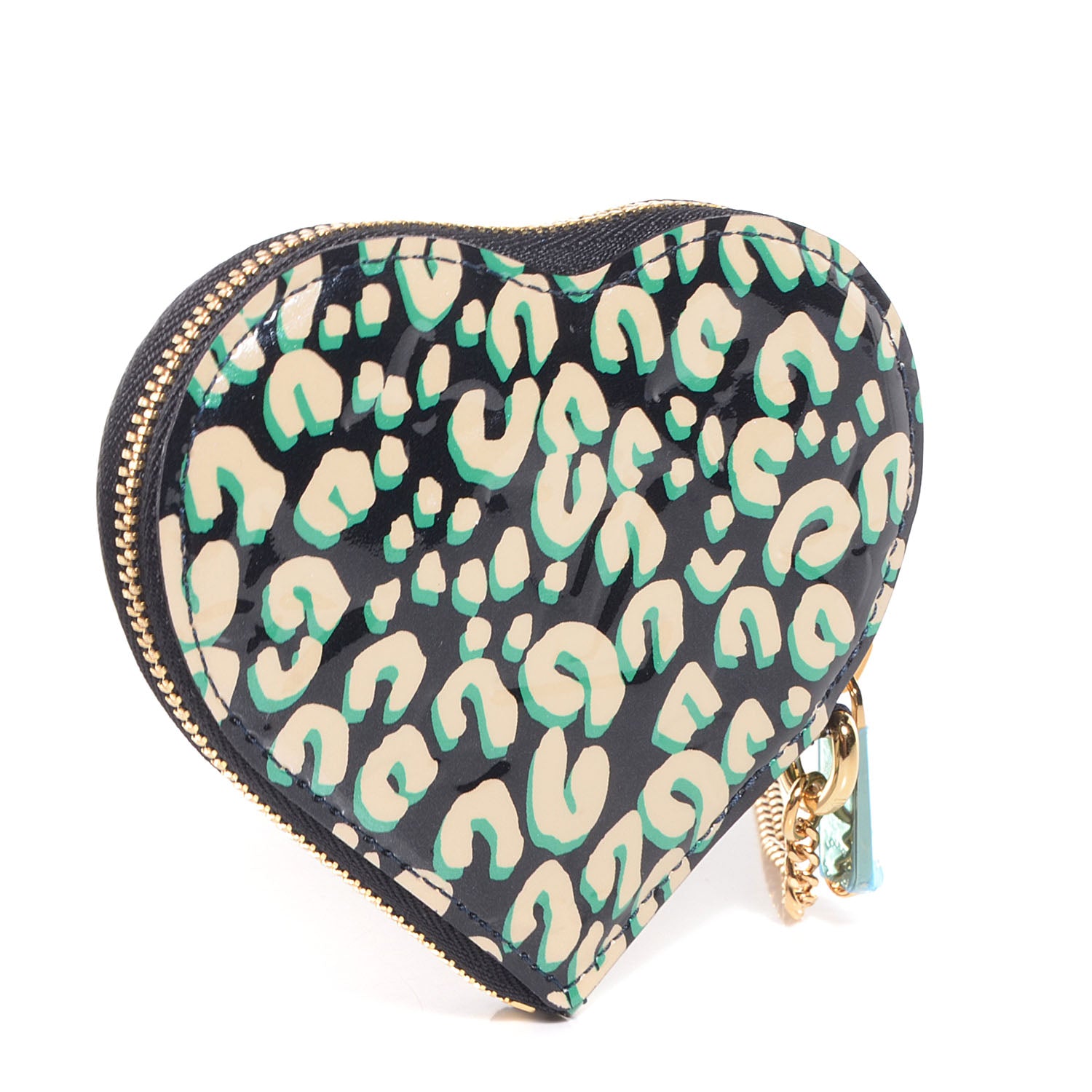 Louis Vuitton Vernis Leopard Coeur Heart Coin Purse Blue Infini 3 of 7