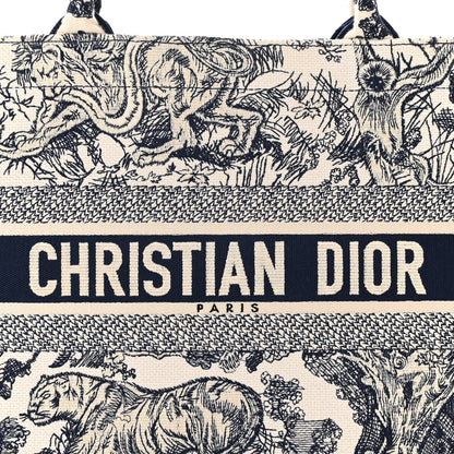 Christian Dior Canvas Embroidered Medium Dioriviera Toile De Jouy Book Tote Blue 8 of 10