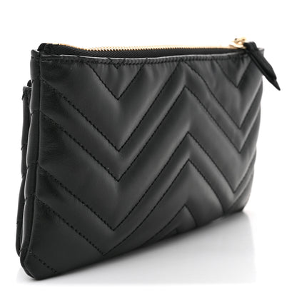 Gucci Calfskin Matelasse Small GG Marmont 2.0 Clutch Black 3 of 7