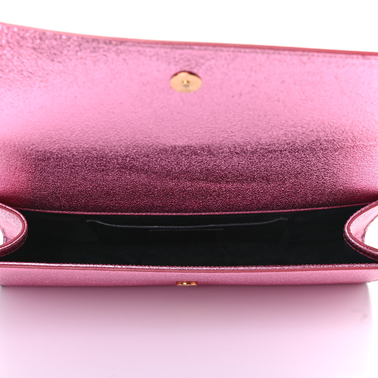 Saint Laurent Metallic Textured Calfskin Classic Monogram Cassandre Clutch Pink 5 of 6