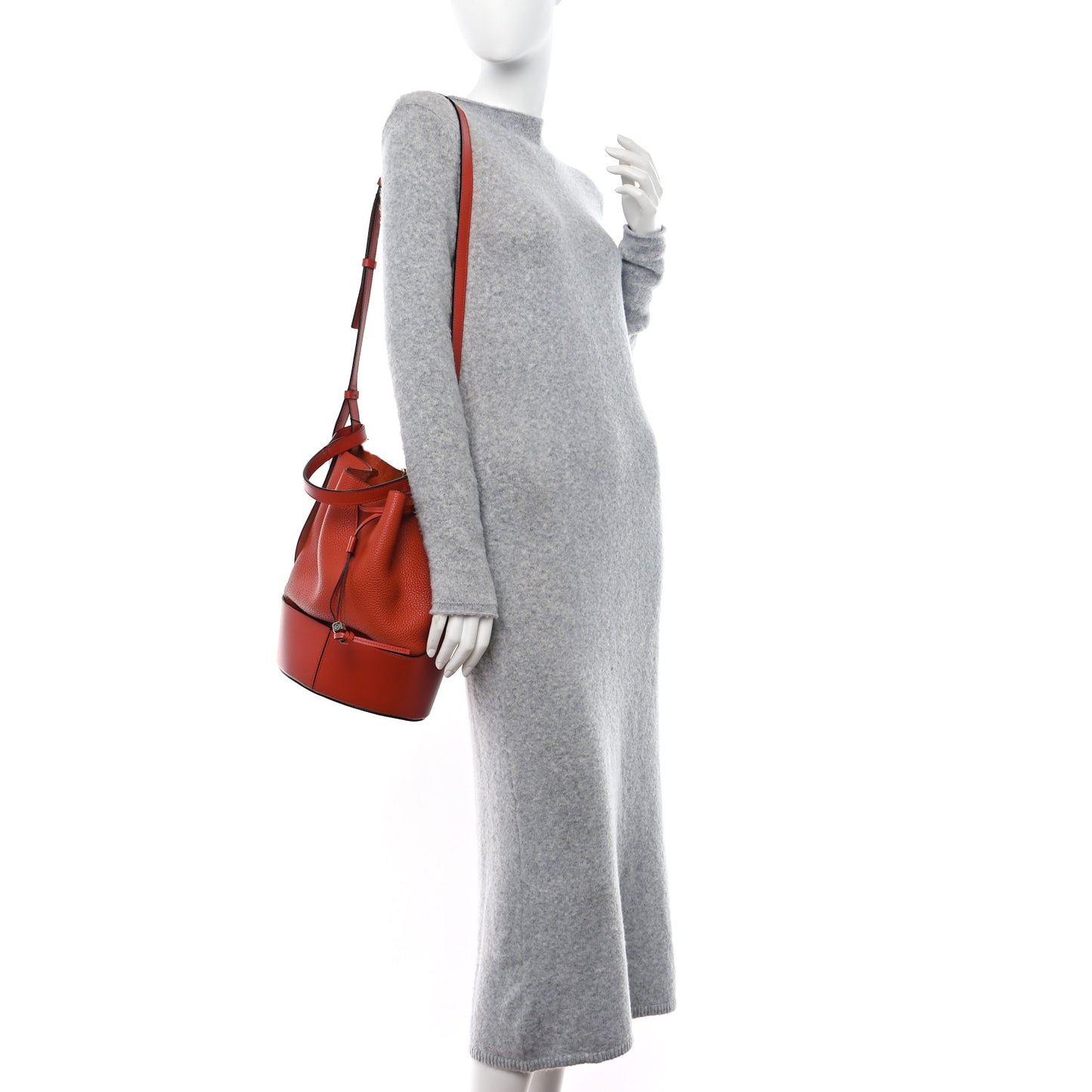 Calfskin Medium Balloon Bucket Bag Pumpkin