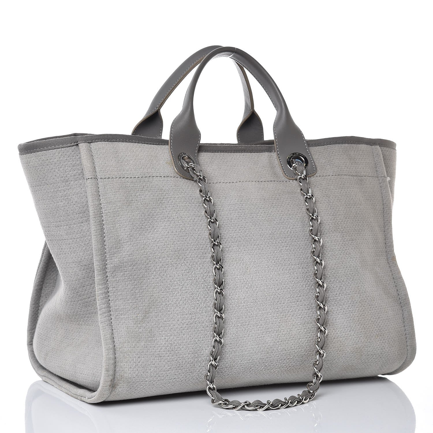 Chanel Canvas Large Deauville Tote Grey 3 of 18