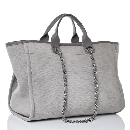 Chanel Canvas Large Deauville Tote Grey 3 of 18