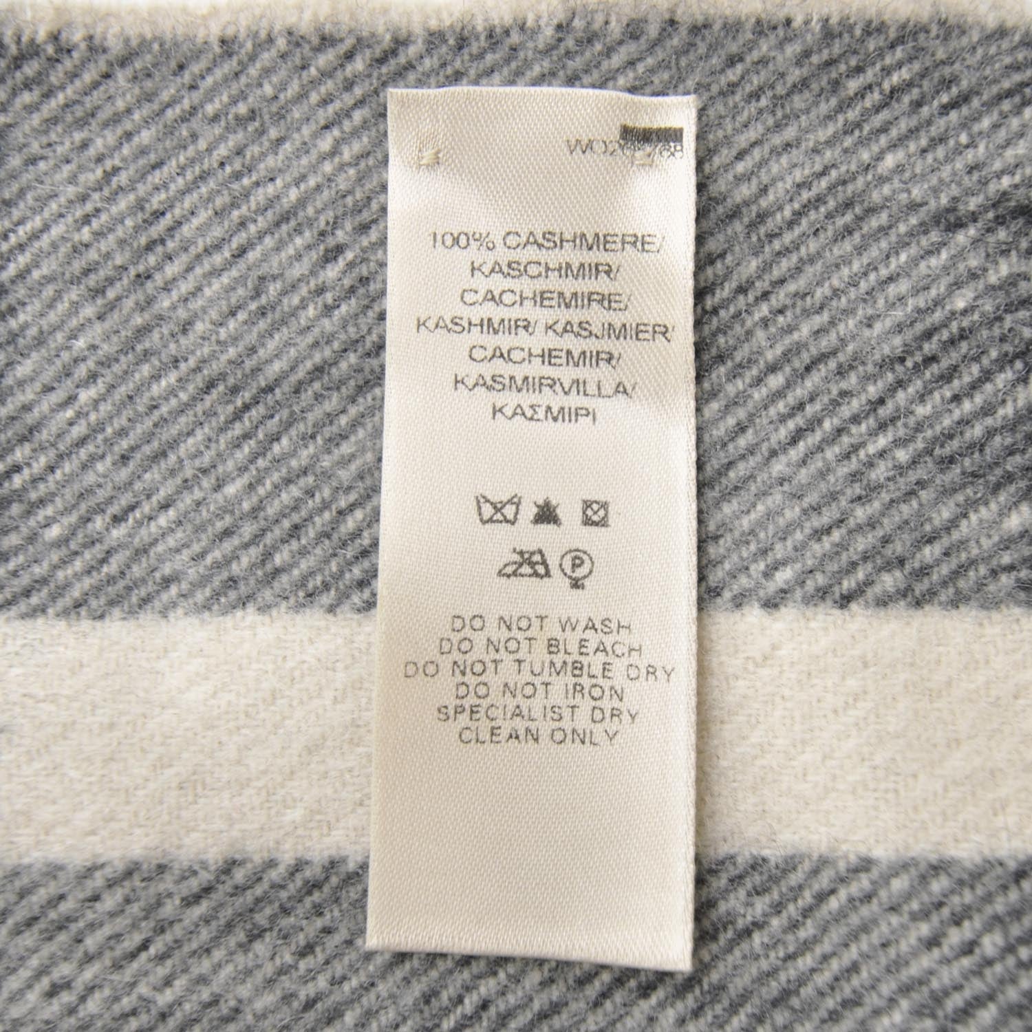 Burberry Cashmere Check Fringe Scarf Black 2 of 4