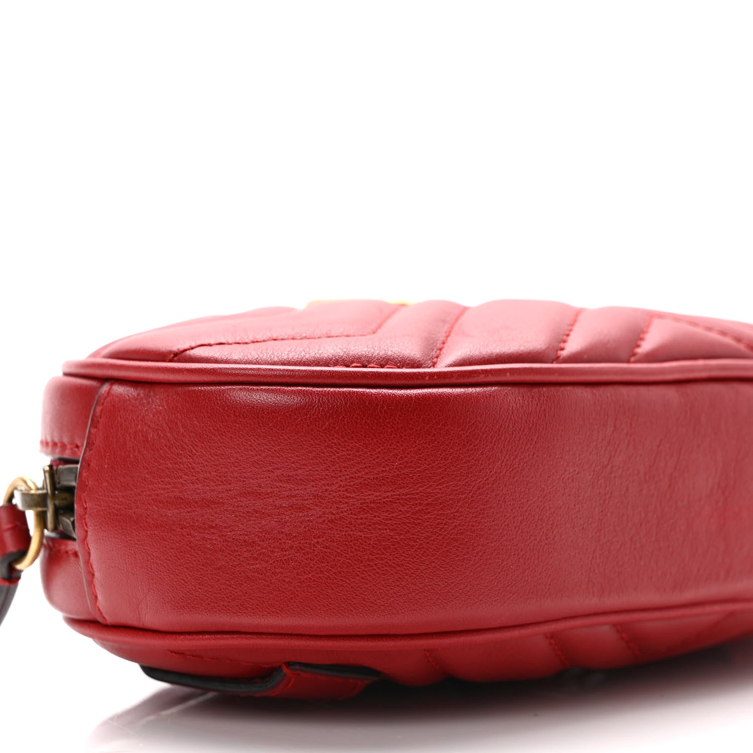 Gucci Calfskin Matelasse GG Marmont Belt Bag 75 30 Hibiscus Red 9 of 11