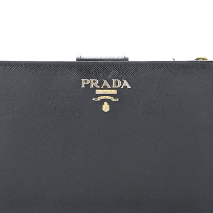 Prada Saffiano Metal Compact Wallet Black 11 of 11