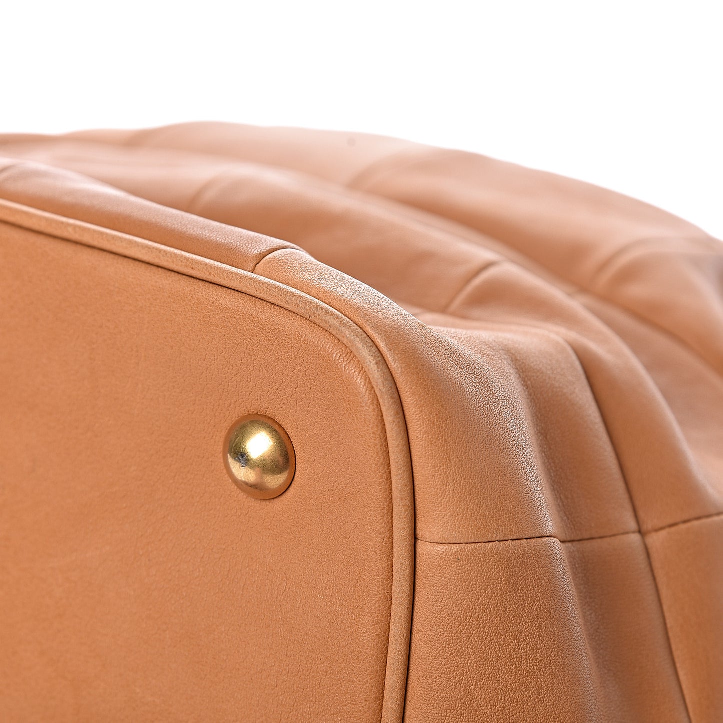 Calfskin Patchwork Medium Bucket Bag Light Cognac