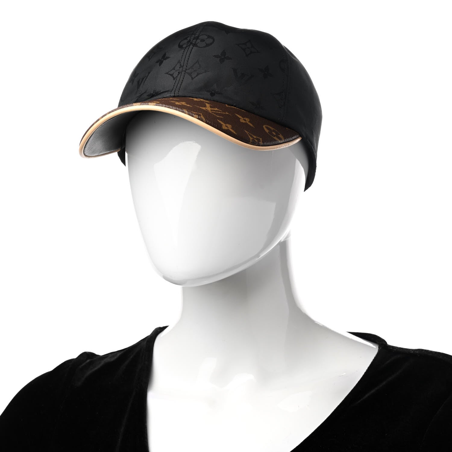 Louis Vuitton Polyester Silk Monogram LV Get Ready Cap M Black 2 of 8