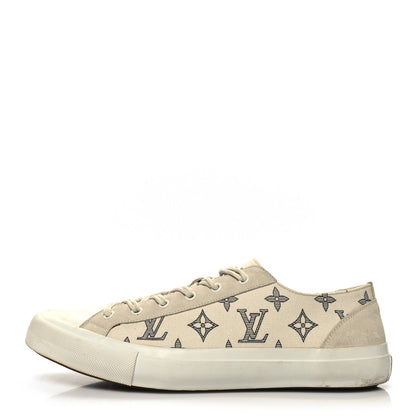Louis Vuitton Canvas Suede Monogram Mens Tattoo Sneaker Boots 8.5 Dune 1 of 8