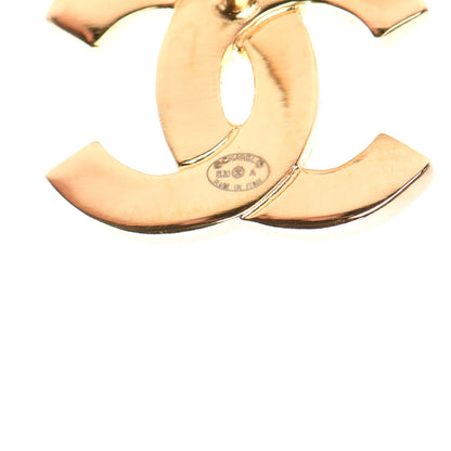 Chanel Metal CC Paris Button Stud Earrings Gold 4 of 6
